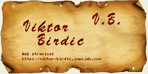 Viktor Birdić vizit kartica